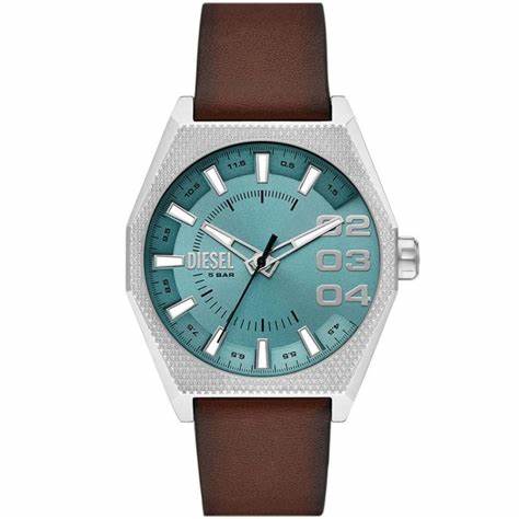 DIESELDiesel DZ2174 Scraper Men's Watch – Blue Dial, Brown Leather Strap, 43mmWATCHESEcecile