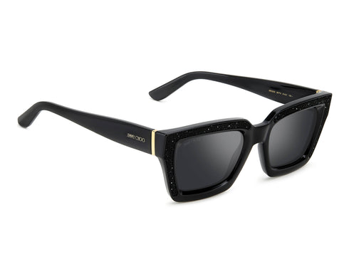 Jimmy Choo MEGS/S 807/T4 Damensonnenbrille - 51mm, Schwarzer Rahmen mit grauen Verlaufsgläsern