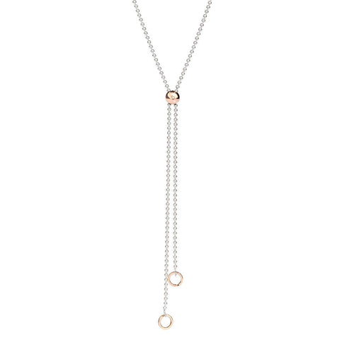DODODoDo Bollicine Necklace DCC0003BOLLI0009A80 – 80cm Sterling Silver & 9K Rose Gold BeadsJEWELRYEcecile