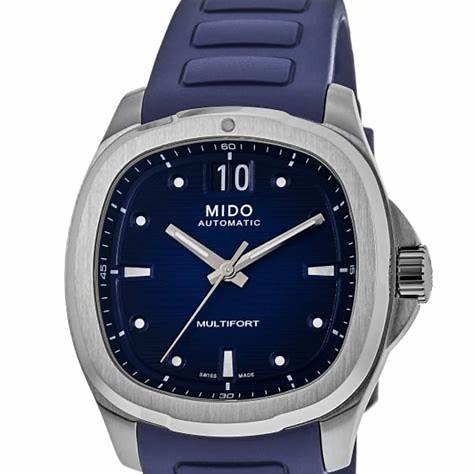 Mido Multifort TV Big Date M049.526.17.041.00 Montre Homme Automatique - Cadran bleu, bracelet caoutchouc bleu