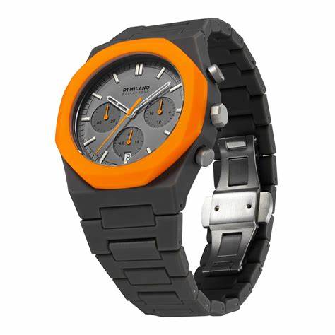 D1 MILANOD1 Milano Polychrono Orange Blast PHBJ01 Unisex Watch - Grey Polycarbonate, Orange Bezel, 40.5mmWATCHESEcecile