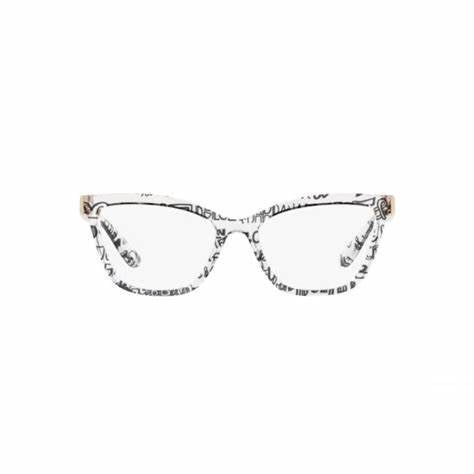 Dolce & Gabbana DG5076 3314 55 Lunettes œil de chat pour femme - monture transparente graffiti