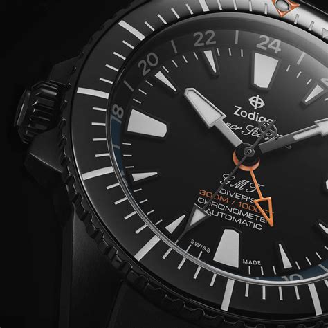 ZODIACZodiac Super Sea Wolf Pro - Diver GMT ZO3557 Men's Automatic Watch - Black Dial, Black Rubber StrapWATCHESEcecile