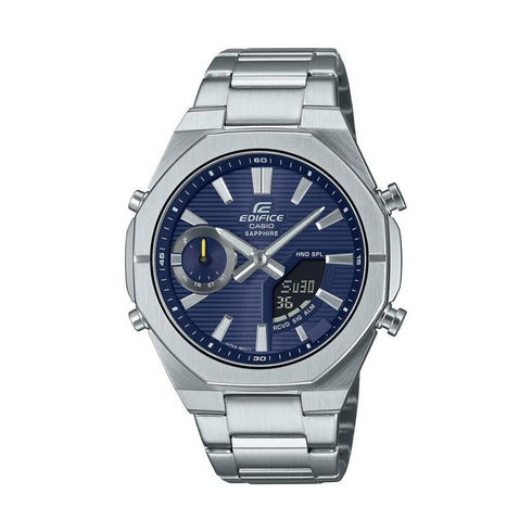 CASIO EDIFICECasio Edifice ECB - S10D - 2AEF Men's Solar - Powered Bluetooth Watch - Stainless Steel, Blue DialWATCHESEcecile