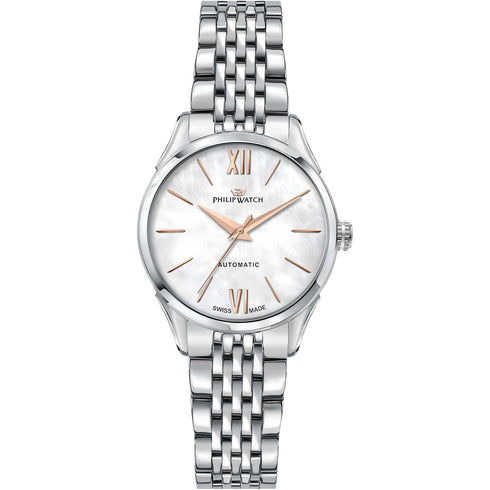 Philip Watch R8223217502 Roma Reloj Automático Mujer - 34mm, Esfera MOP, Acero inoxidable