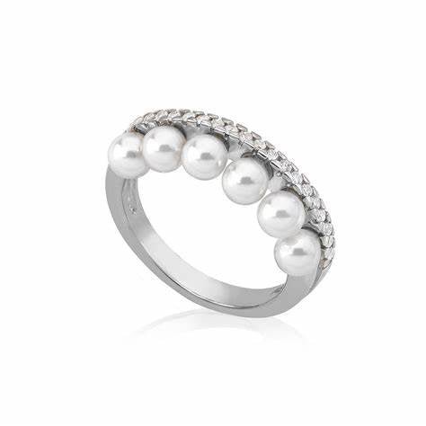 MAJORICAMajorica 16048 Women's Silver Ring with 8mm Pink Pearl & ZirconiaBIJOUXEcecile