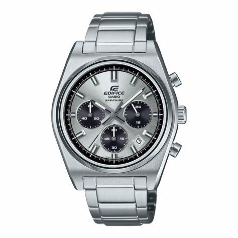 Montre chronographe Casio Edifice EFB-730D-7AVUEF pour hommes - cadran argenté, bracelet en acier inoxydable