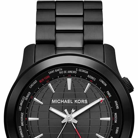 Montre en acier inoxydable noir surdimensionné pour hommes Michael Kors MK9110