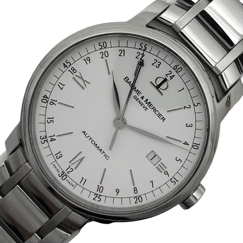 Baume & Mercier Classima Executives MOA08734 Reloj GMT Automático Hombre - Esfera Blanca, Brazalete Acero Inoxidable