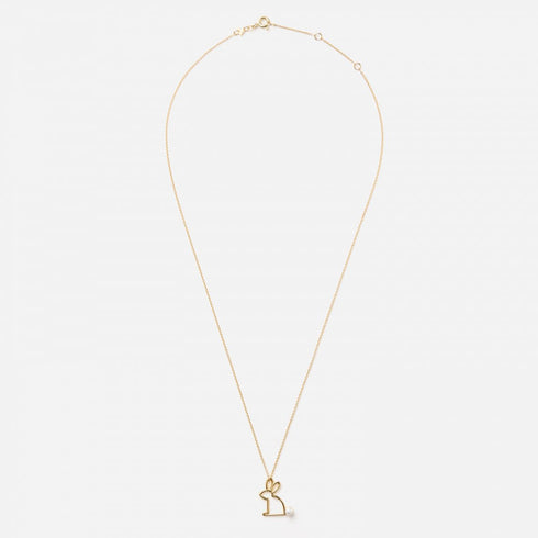 ALIITAAliita Conejito Perla Necklace – 9kt Yellow Gold, Pearl Tail, 45cmBIJOUXEcecile