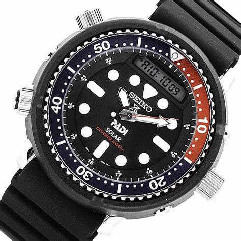 Seiko Prospex SNJ027P1 Reloj de buceo solar para hombre - Esfera negra, correa de silicona negra