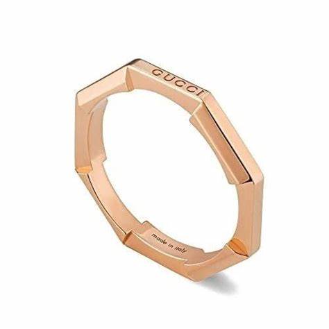 Gucci Link to Love Bague miroir 3 mm en or rose 18ct - Taille 6