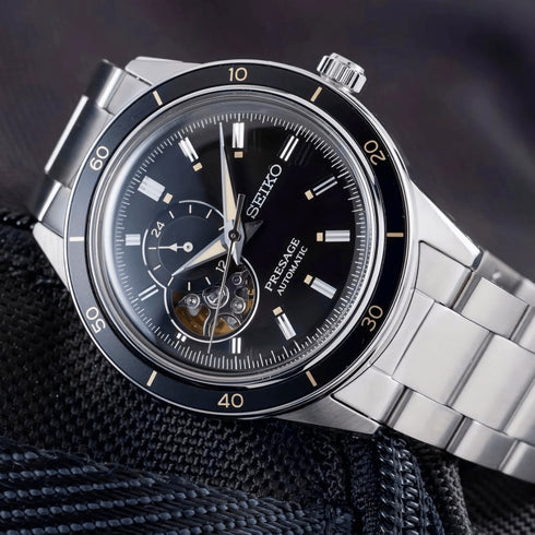 SEIKOSeiko Presage SSA425J1 Men's Automatic Open Heart Watch - 40.8mm Stainless Steel, Black DialWATCHESEcecile