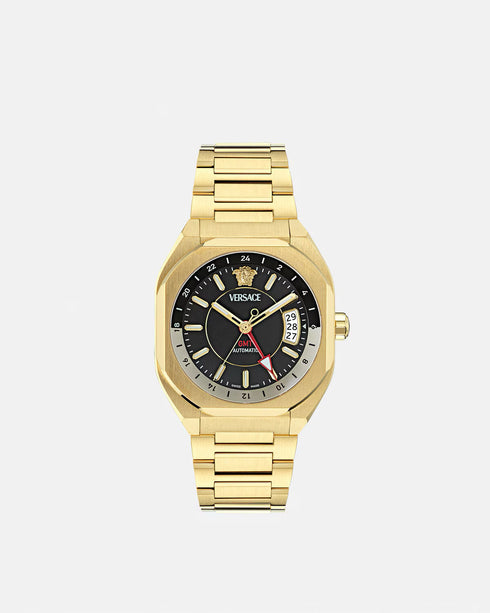 Versace V-Contempo GMT VE0I00425 Men’s Swiss Automatic – Gold, Black Dial