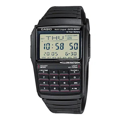 Casio Databank DBC‑32‑1ACB Unisex Digital Calculator Watch – Black Resin, 50×37 mm
