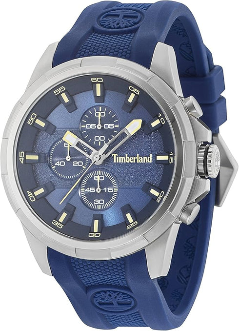 TIMBERLANDTimberland Boxford TBL15253JS/03P Men's 48mm Blue Dial Chronograph Watch, Blue Silicone StrapWATCHESEcecile
