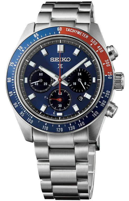 Seiko Prospex SSC913P1 Reloj Cronógrafo Solar Hombre - Esfera Azul, Acero inoxidable