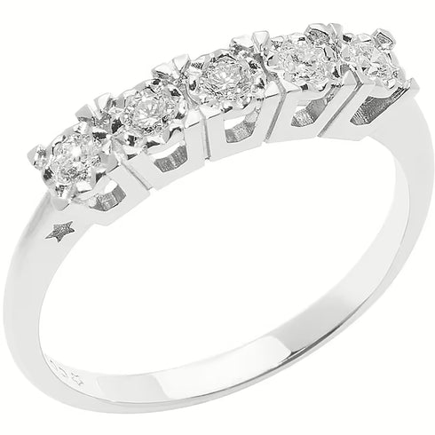 COMETEComete ANB2663 18K White Gold Diamond Band – 0.15 ct, Size 13JEWELRYEcecile