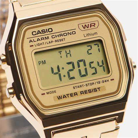 CASIO & VINTAGECasio A158WETG - 9AEF Unisex Digital Watch – Gold - Tone Stainless Steel Band, LED Light, Stopwatch, Water ResistantWATCHESEcecile