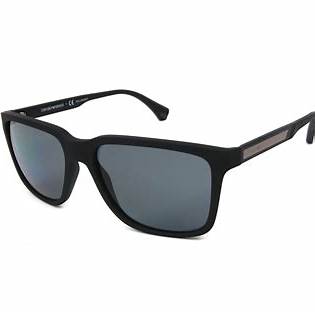 Occhiali da sole Emporio Armani EA 4047 5063/81 - Montatura nera opaca, lenti polarizzate grigie