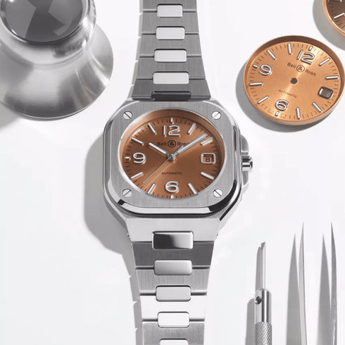 BELL & ROSSBell & Ross BR 05 Copper Brown Men's Automatic Watch BR05A - BR - ST/SST - Brown Dial, Stainless Steel BraceletWATCHESEcecile