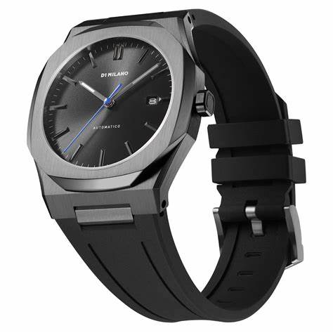 D1 MILANOD1 Milano Automatic Rubber D1 - ATRJ11 Men's Watch - Stainless Steel Case, Black Dial, Rubber StrapWATCHESEcecile