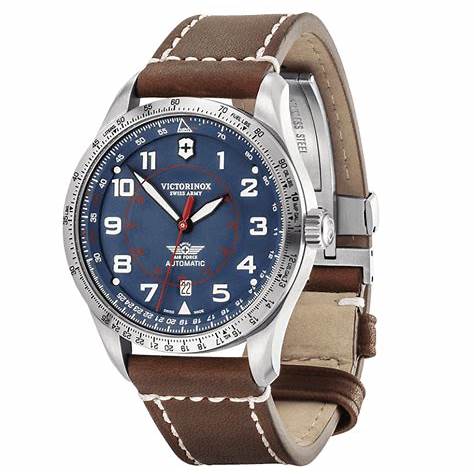 VICTORINOXVictorinox Airboss Mechanical Men's Watch V241887 – Blue Dial, Brown Leather StrapWATCHESEcecile