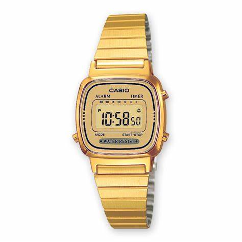 CASIO & VINTAGECasio LA - 670WGA - 9DF Women's Retro Digital Watch - Gold Stainless Steel BraceletWATCHESEcecile
