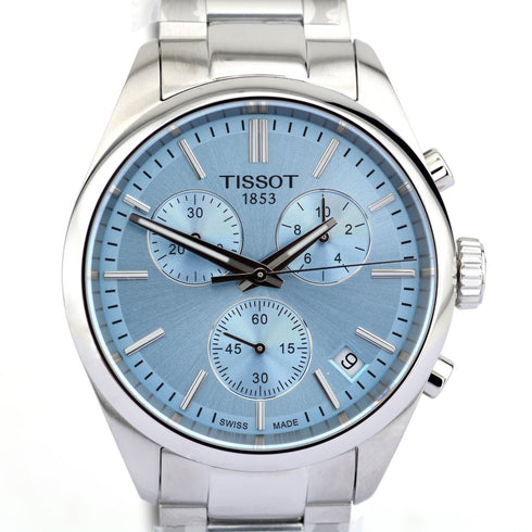 Tissot PR 100 Cronografo T150.417.11.351.00 Orologio da uomo - Acciaio inossidabile, quadrante blu ghiaccio