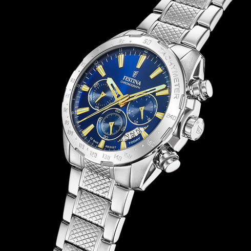 Festina F20668/2 Men’s Timeless Chronograph — Blue Dial, 45 mm, 10 ATM