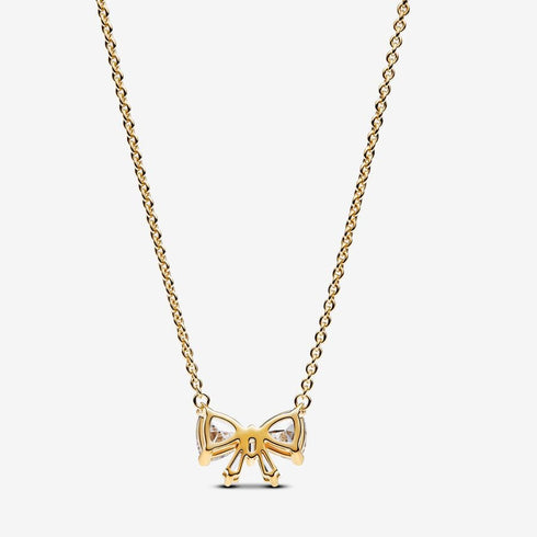 PANDORAPandora Sparkling Bow Necklace 363508C01 - 45 - 14k Gold - Plated, Cubic Zirconia, 45cmBIJOUXEcecile
