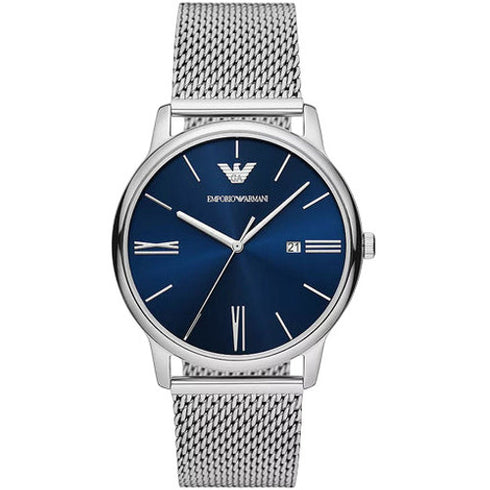 Orologio Emporio Armani AR11571 - Quadrante blu, cinturino in maglia argento