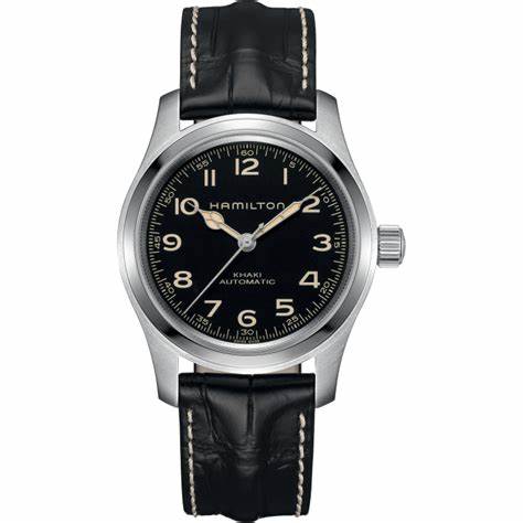 Hamilton Khaki Field Murph Auto H70605731 - 42mm Stainless Steel, Black Dial, Leather Strap