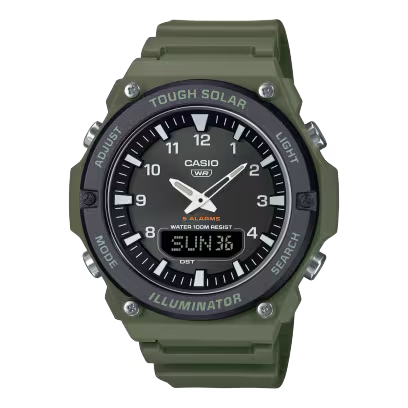 Orologio analogico-digitale Tough Solar da uomo Casio AQ-S820W-3BVEF - Verde, 52 mm