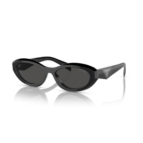 PRADAPrada PR 26ZS 16K08Z Women's Irregular Cat - Eye Sunglasses – 55 mm Dark Grey Lens, Black Acetate, UV400EYEWEAREcecile