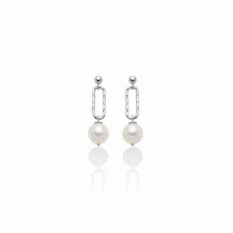 Miluna PER2513B Orecchini da donna - Argento 925 con perle bianche da 8 mm