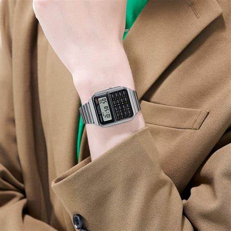 CASIO & VINTAGECasio Vintage CA - 500WE - 1AEF Unisex Calculator Watch - Black Dial, Stainless Steel BandWATCHESEcecile