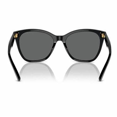 Lunettes de soleil Emporio Armani EA4222U 501787 pour femme - monture noire brillante, verres gris foncé, 56 mm