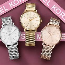 Michael Kors MK4338 Montre Pyper en maille argentée pour femmes