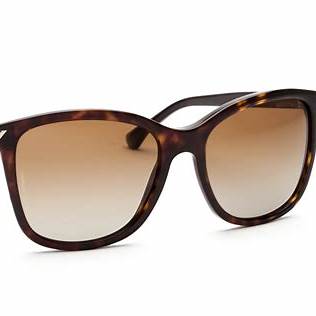 Emporio Armani EA4060 5026/T5 Gafas de sol de mujer - montura habana brillante, lentes polarizadas marrón degradado, 56mm