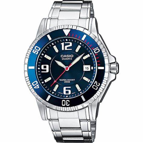 CASIO & VINTAGECasio MTD - 1053D - 2AVES Men's Watch - Blue Dial, Stainless Steel BraceletWATCHESEcecile