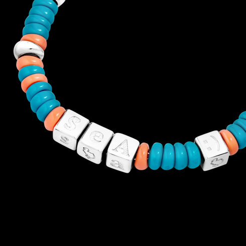 DoDo Rondelle Tēnaka Bracelet DBC4003RONDEOTCAGXL – 925 Sterling Silver, Recycled Plastic, Size XL