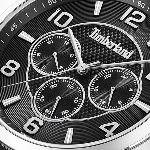TIMBERLANDTimberland Managate TDWGF0042102 Men's 44mm Black Dial Quartz Watch – Brown Leather StrapWATCHESEcecile