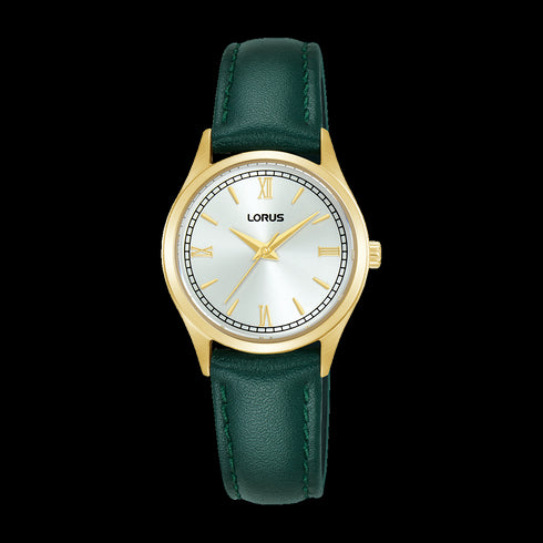 Lorus RG216YX9 Women’s Classic Quartz Watch – Green Leather, Gold Case