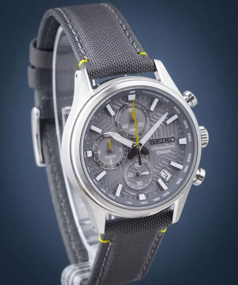 Seiko SSB423P1 Reloj Cronógrafo Cuarzo Hombre - Esfera Gris, Correa Nylon