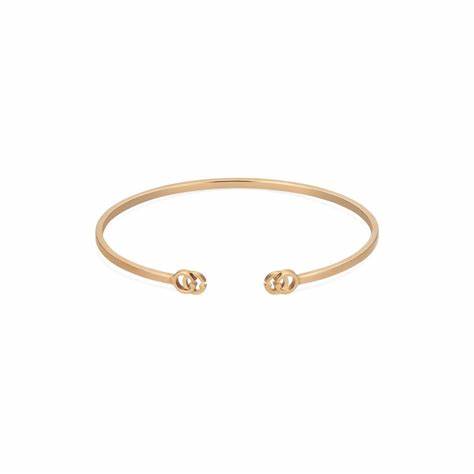 Gucci GG Running 18ct Rose Gold Cuff Bracelet - Size Medium