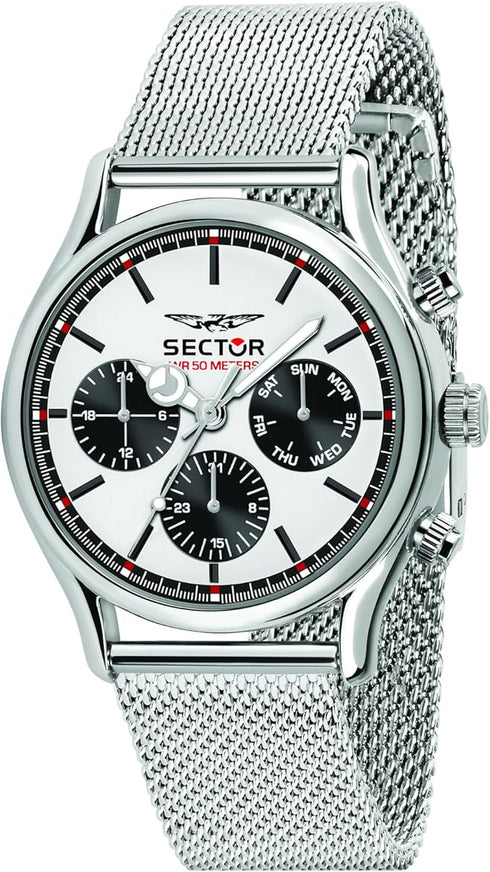 Sector No Limits R3253517008 Men's Multifunction Watch - Stainless Steel, Silver Dial