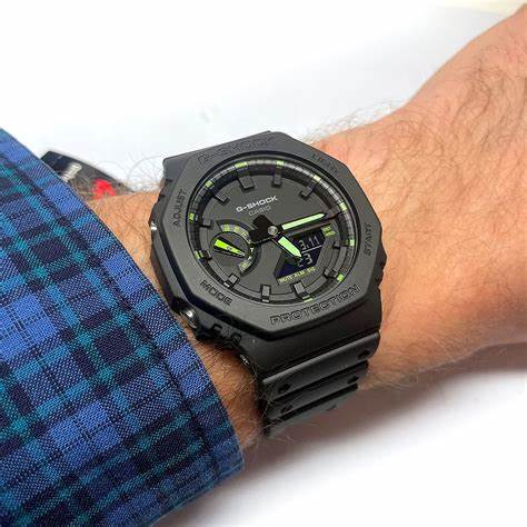 CASIO G - SHOCKCasio G - SHOCK GA - 2100 - 1A3ER Men's Analog - Digital Watch – Carbon Core Guard, Neon Green Accents, 200M Water ResistanceWATCHESEcecile