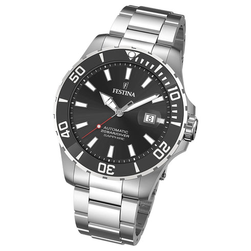 FESTINAFestina F20531/4 Diver Automatic Watch – 44mm Stainless Steel, Sapphire Crystal, 200m WRWATCHESEcecile