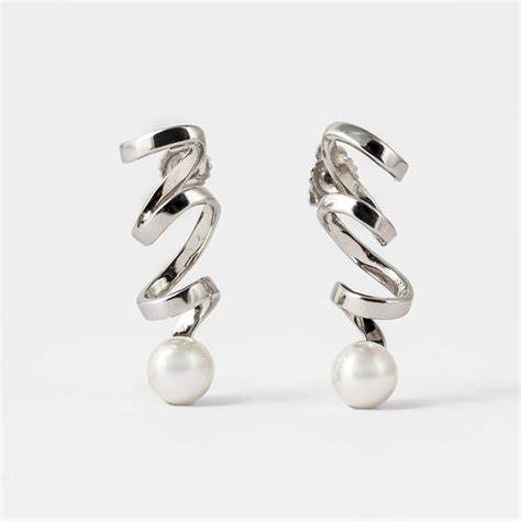 Majorica 16149.01.2.000.010.1 Earrings – 925 Silver, White Pearls, Rhodium Finish